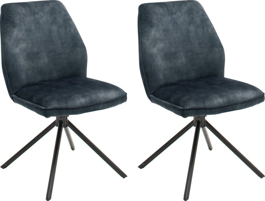 MCA furniture Eetkamerstoel OTTAWA Vintage suède-look met opstaande naad stoel belastbaar tot 120 kg (set 2 stuks) - Foto 2