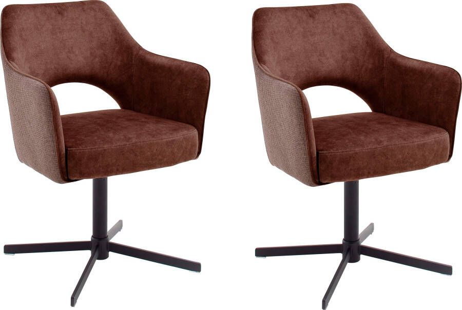 MCA furniture Eetkamerstoel Valetta 2-set 360° draaibaar pocketvering belastbaar tot 120 kg (set 2 stuks) - Foto 1