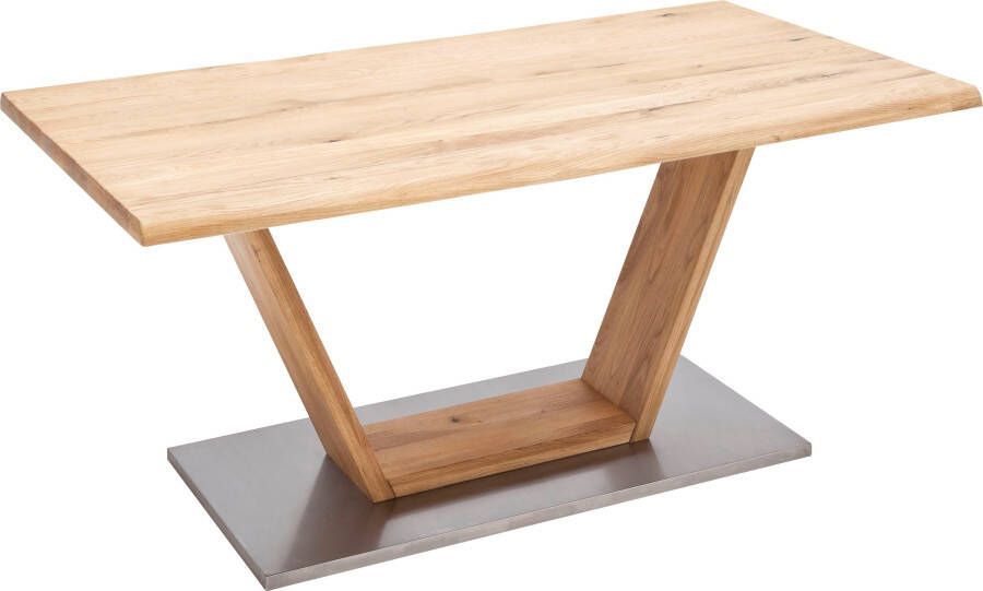MCA furniture Eettafel Greta Eettafel massief hout met boomstamrand rechte rand of tafelblad - Foto 5