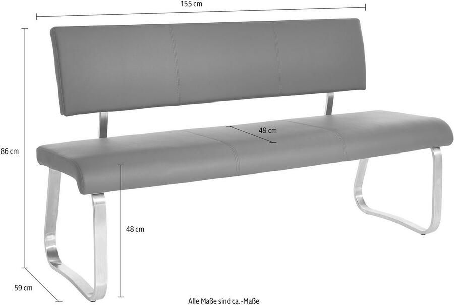 MCA furniture Bank Arco TOPSELLER! belastbaar tot 280 kg imitatieleer in verschillende breedten (1 stuk) - Foto 4