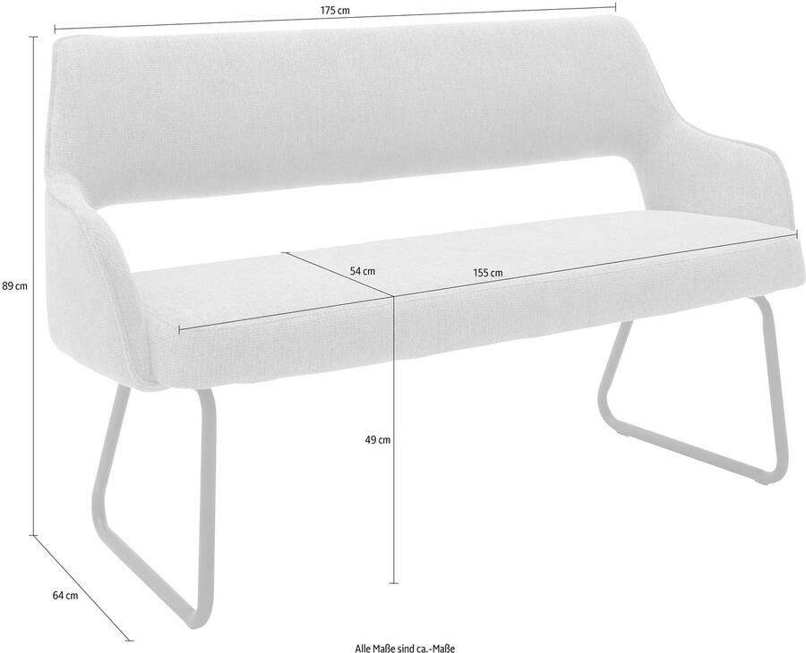 MCA furniture Bank BANGOR Zitbank vrij plaatsbaar bekleding breedte 175 cm - Foto 4