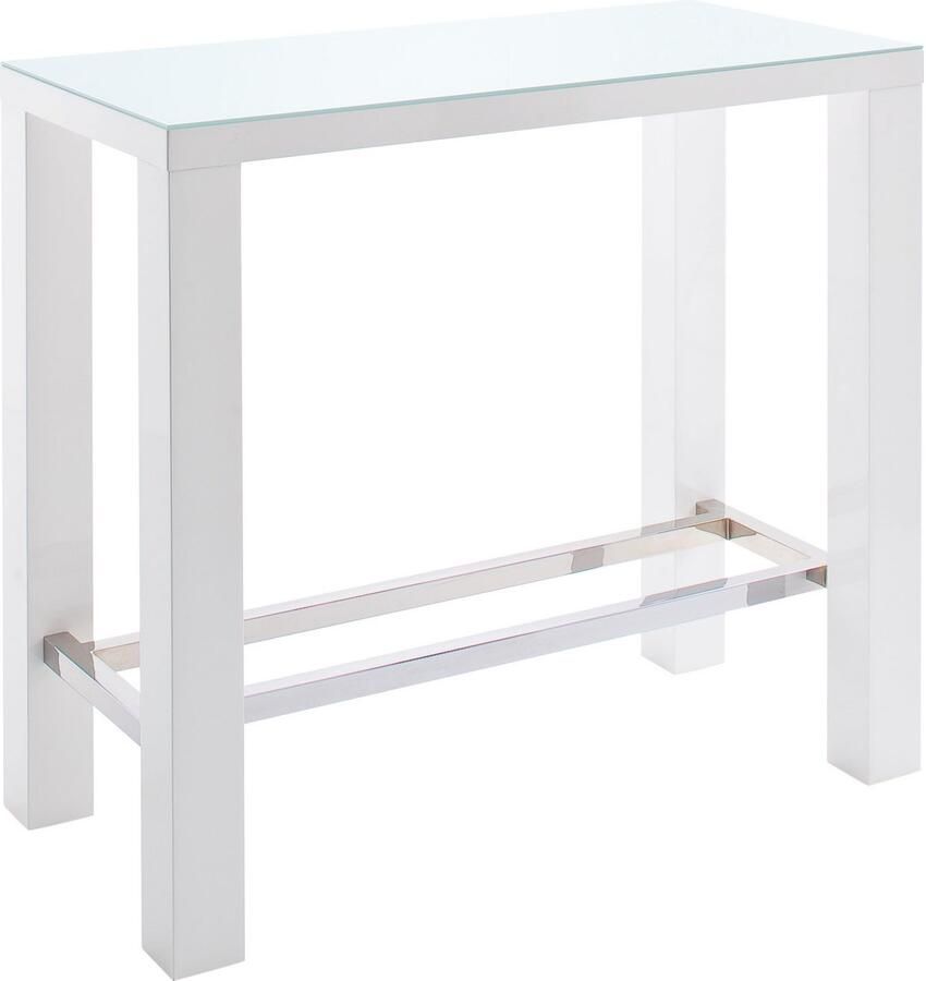 MCA furniture Bartafel Jam Bartafel hoogglans-wit keukentafel statafel met veiligheidsglas - Foto 2