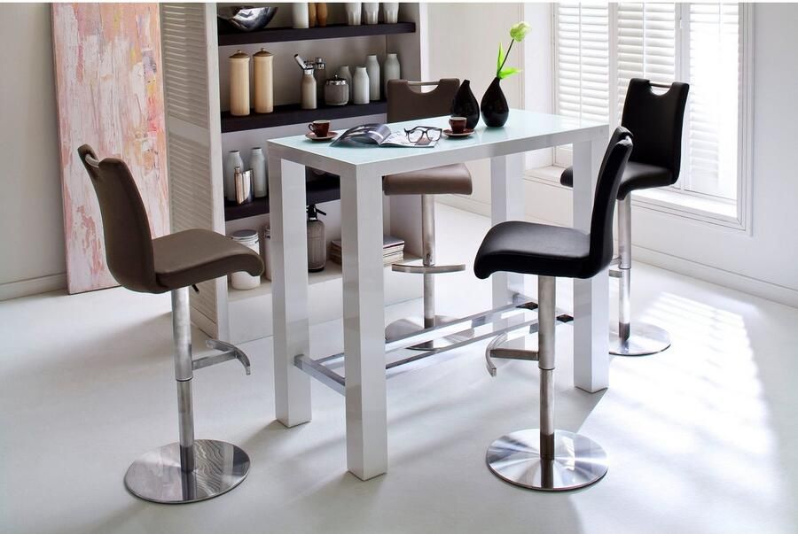 MCA furniture Bartafel Jam Bartafel hoogglans-wit keukentafel statafel met veiligheidsglas - Foto 4