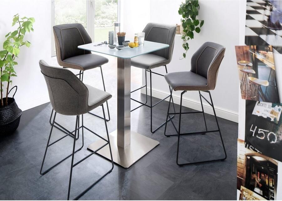 MCA furniture Bartafel Zarina Bartafel met vitrokeramiek tafelblad met edelstaal frame - Foto 3