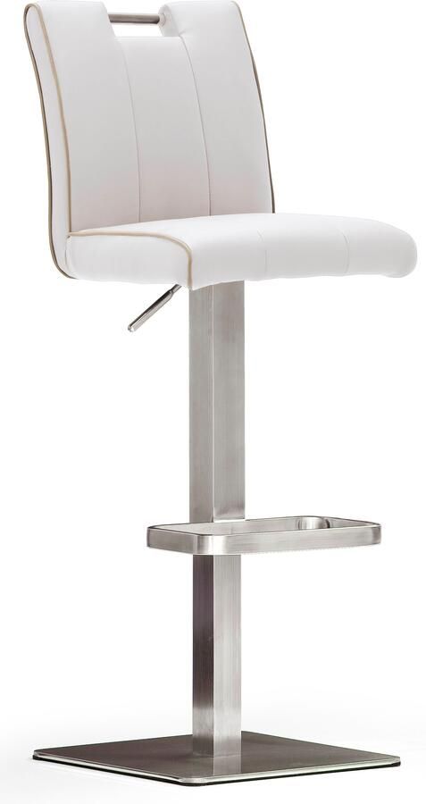 MCA furniture Bistrostoel BARBECOOL met rugleuning vierkante bodemplaat 180° draaibaar zithoogte van 55-80 cm