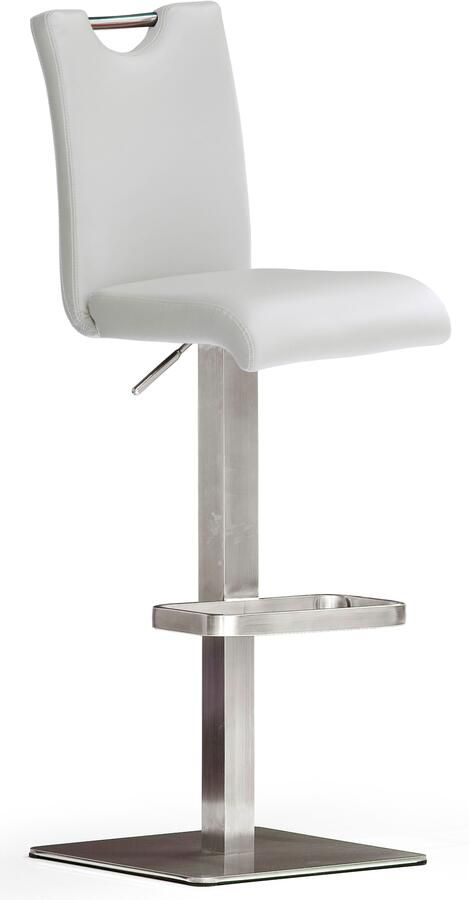 MCA furniture Bistrostoel BARBECOOL met rugleuning vierkante bodemplaat 180° draaibaar zithoogte van 55-80 cm