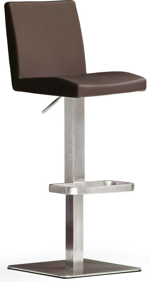 MCA furniture Bistrostoel BARBECOOL met rugleuning vierkante voetplaat 180° draaibaar zithoogte van 56-81 cm