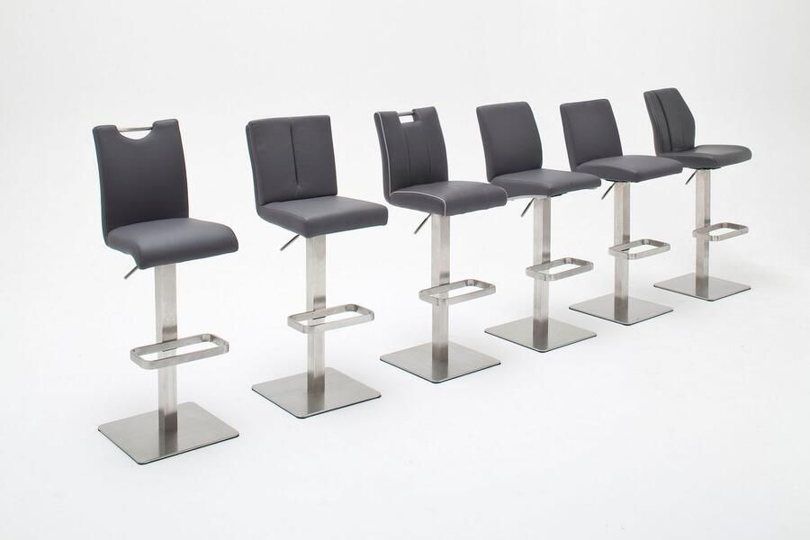 MCA furniture Bistrostoel BARBECOOL met rugleuning vierkante voetplaat 180° draaibaar zithoogte van 56-81 cm - Foto 1