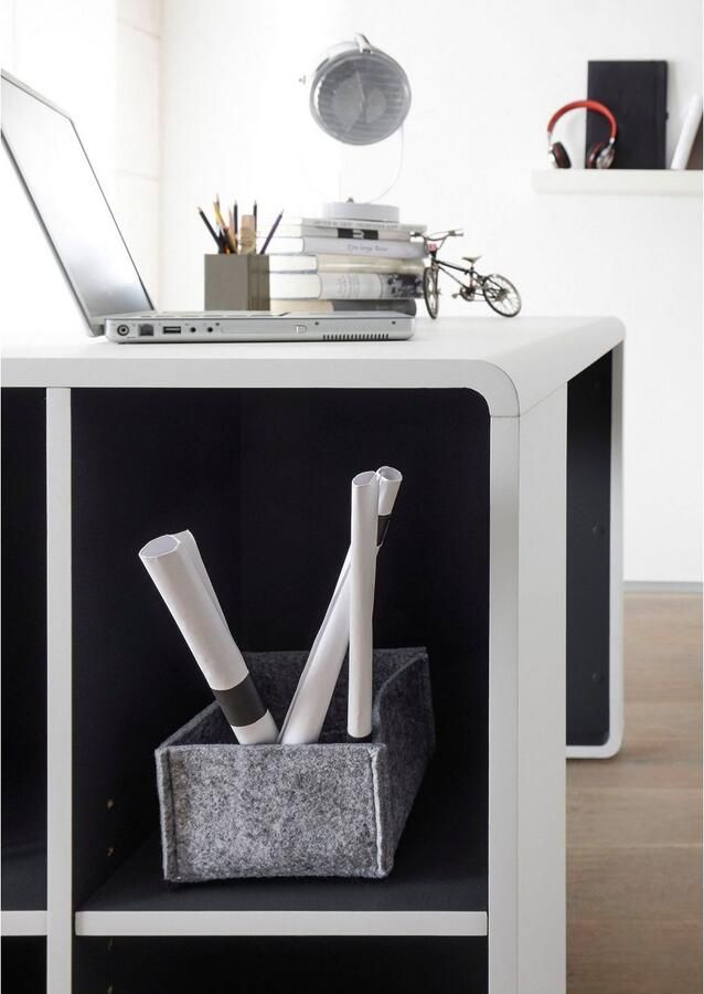 MCA furniture Bureau Tadeo matwit met 4 open vakken breedte 119 cm - Foto 2