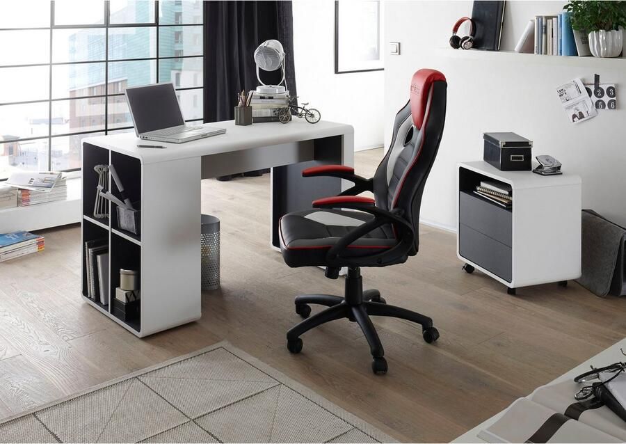 MCA furniture Bureau Tadeo matwit met 4 open vakken breedte 119 cm - Foto 5