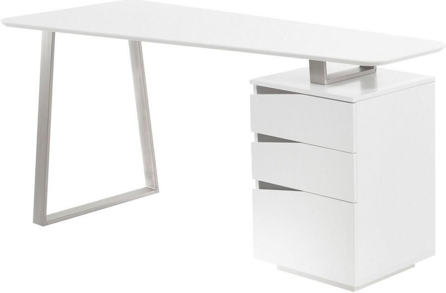 MCA furniture Bureau Tori matwit gelakt met 3 laden breedte 150 cm - Foto 5