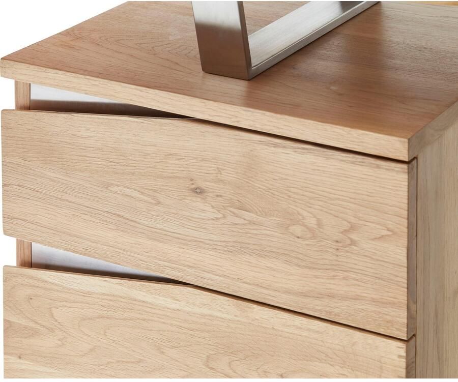 MCA furniture Bureau Tori Noesteiken massief hout geolied met 3 laden breedte 150 cm - Foto 2