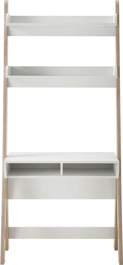 MCA furniture Bureau Viterbo Staand rek met bureau matwit lichteiken decor breedte 85 cm - Foto 4