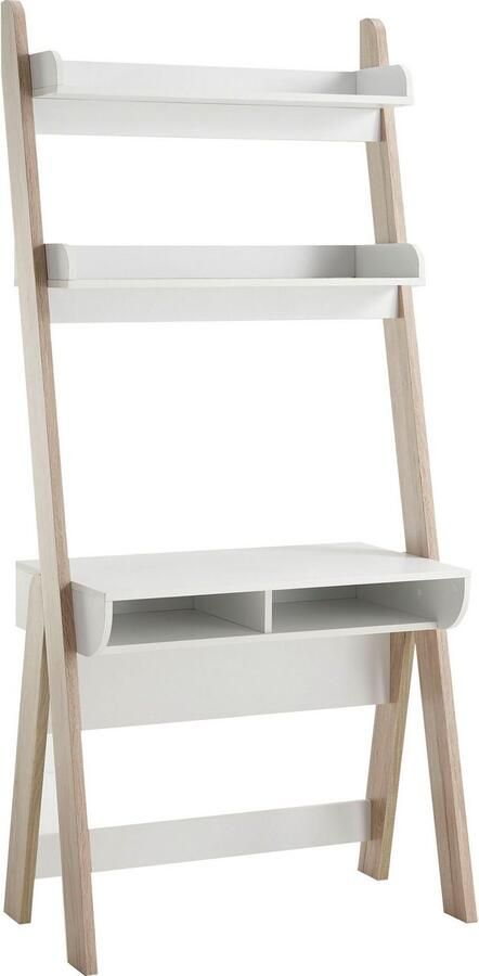 MCA furniture Bureau Viterbo Staand rek met bureau matwit lichteiken decor breedte 85 cm - Foto 2