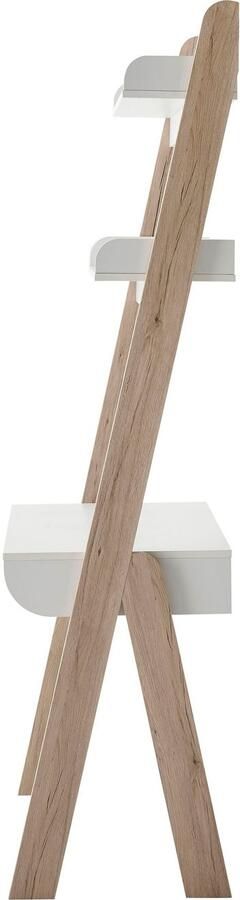 MCA furniture Bureau Viterbo Staand rek met bureau matwit lichteiken decor breedte 85 cm - Foto 6