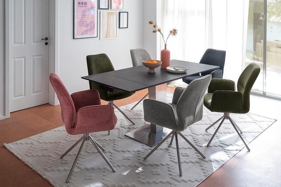 MCA furniture Eetkamerstoel Greyton (2-set) draaibaar 180° belastbaarheid 120 kg zithoogte ca. 50 cm