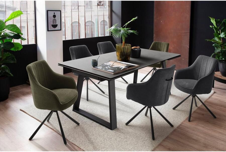 MCA furniture Eetkamerstoel KASAMA (2-pack) 180° draaibaar belastbaarheid 120 kg zithoogte ca. 51 cm - Foto 2