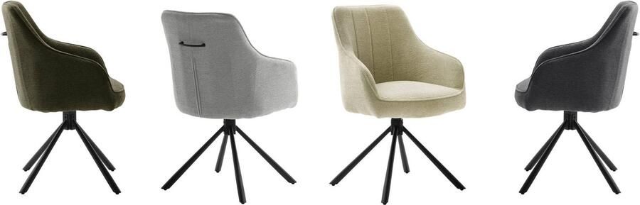 MCA furniture Eetkamerstoel KASAMA (2-pack) 180° draaibaar belastbaarheid 120 kg zithoogte ca. 51 cm - Foto 5