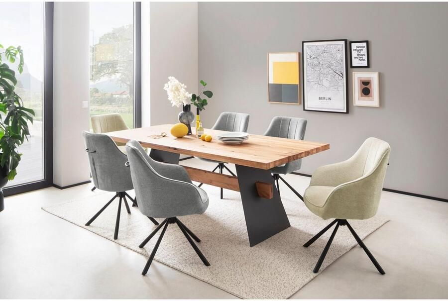 MCA furniture Eetkamerstoel KASAMA (2-pack) 180° draaibaar belastbaarheid 120 kg zithoogte ca. 51 cm - Foto 6