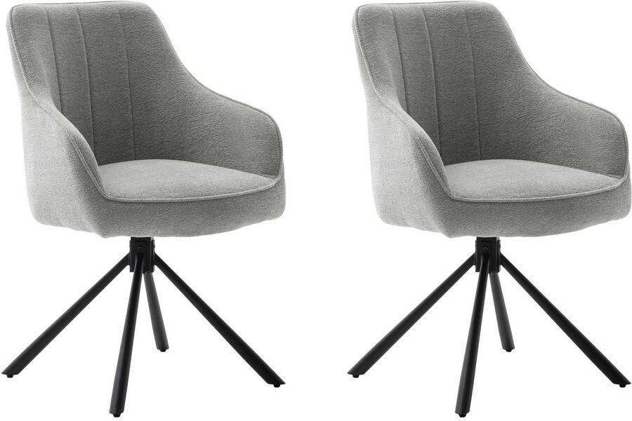 MCA furniture Eetkamerstoel KASAMA (2-pack) 180° draaibaar belastbaarheid 120 kg zithoogte ca. 51 cm - Foto 10