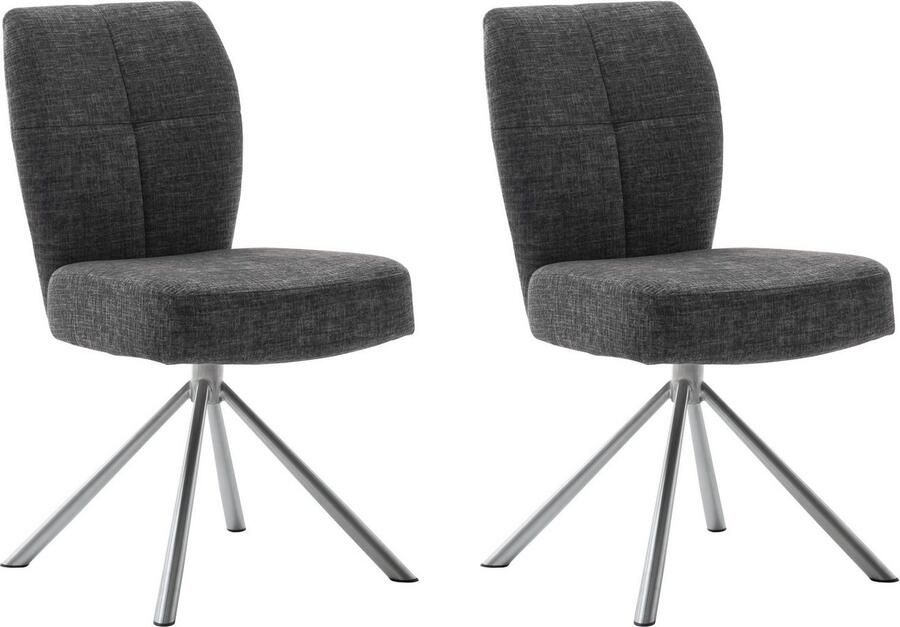 MCA furniture Eetkamerstoel KEA (2-pack) 360° pocketvering belastbaar 120 kg zithoogte ca. 50 cm