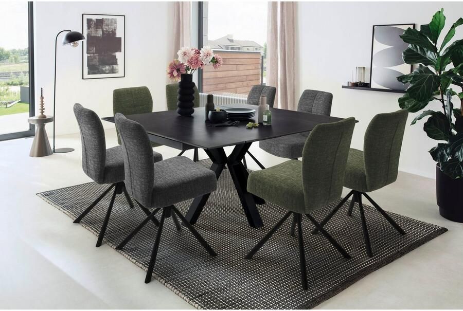 MCA furniture Eetkamerstoel KEA (2-pack) 360° pocketvering belastbaar 120 kg zithoogte ca. 50 cm - Foto 7