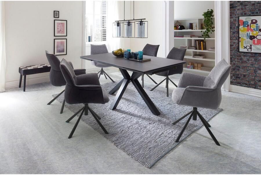 MCA furniture Eetkamerstoel Konya 2-delig set 360° draaibaar belastbaarheid 120 kg zithoogte ca. 50 cm - Foto 2