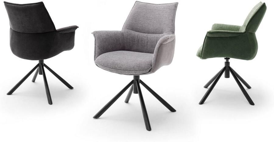 MCA furniture Eetkamerstoel Konya 2-delig set 360° draaibaar belastbaarheid 120 kg zithoogte ca. 50 cm - Foto 4