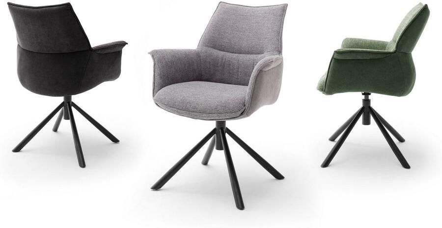 MCA furniture Eetkamerstoel Konya 2-delig set 360° draaibaar belastbaarheid 120 kg zithoogte ca. 50 cm - Foto 4