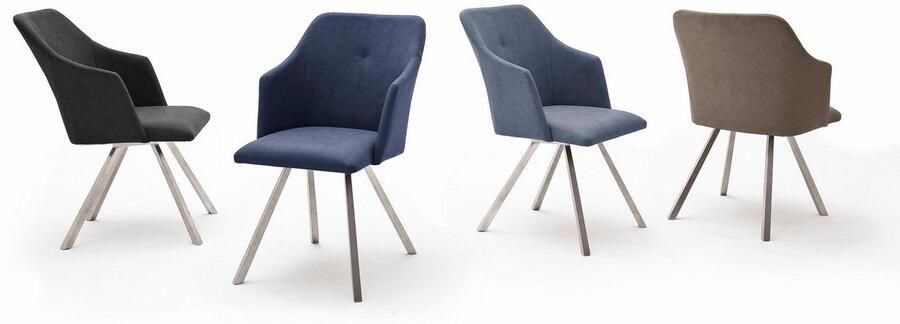 MCA furniture Eetkamerstoel Madita 4 voet stoel B-hoekig Stoel belastbaar tot max. 140 kg (2 stuks) - Foto 2