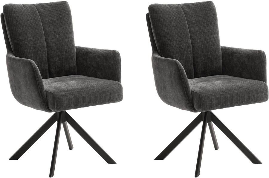 MCA furniture Eetkamerstoel MALIA (set 2 stuks) 360° draaibaar pocketvering zithoogte ca. 49 cm - Foto 11