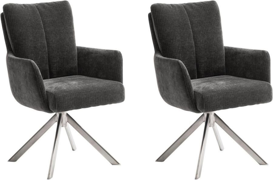 MCA furniture Eetkamerstoel MALIA (set 2 stuks) 360° draaibaar pocketvering zithoogte ca. 49 cm - Foto 3