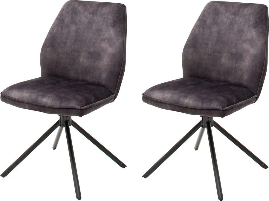 MCA furniture Eetkamerstoel OTTAWA Vintage suède-look met opstaande naad stoel belastbaar tot 120 kg (set 2 stuks) - Foto 11