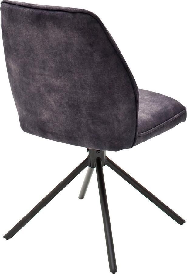 MCA furniture Eetkamerstoel OTTAWA Vintage suède-look met opstaande naad stoel belastbaar tot 120 kg (set 2 stuks) - Foto 3