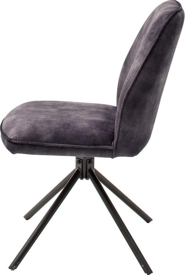 MCA furniture Eetkamerstoel OTTAWA Vintage suède-look met opstaande naad stoel belastbaar tot 120 kg (set 2 stuks) - Foto 4