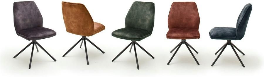 MCA furniture Eetkamerstoel OTTAWA Vintage suède-look met opstaande naad stoel belastbaar tot 120 kg (set 2 stuks) - Foto 6