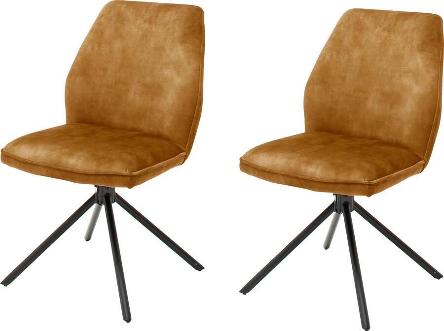 MCA furniture Eetkamerstoel OTTAWA Vintage suède-look met opstaande naad stoel belastbaar tot 120 kg (set 2 stuks) - Foto 6