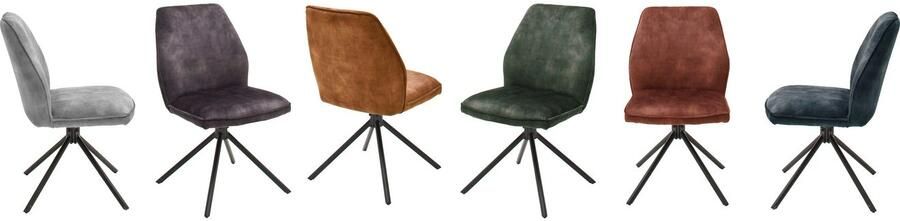 MCA furniture Eetkamerstoel OTTAWA Vintage suède-look met opstaande naad stoel belastbaar tot 120 kg (set 2 stuks) - Foto 3