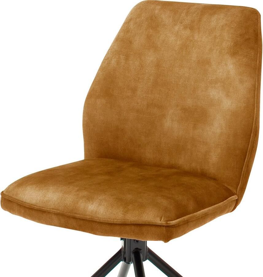 MCA furniture Eetkamerstoel OTTAWA Vintage suède-look met opstaande naad stoel belastbaar tot 120 kg (set 2 stuks)