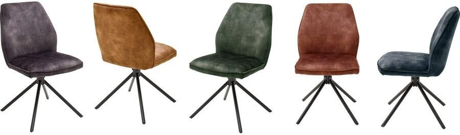 MCA furniture Eetkamerstoel OTTAWA Vintage suède-look met opstaande naad stoel belastbaar tot 120 kg (set 2 stuks) - Foto 5