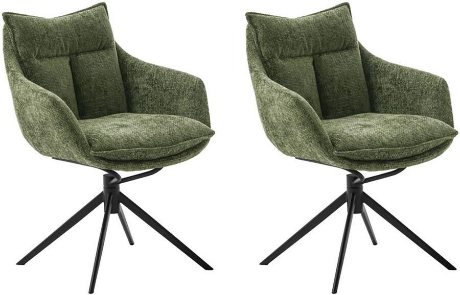 MCA furniture Eetkamerstoel Parker (2-set) draaibaar 360° draai- & schommelfunctie belastbaarheid 120 kg - Foto 6