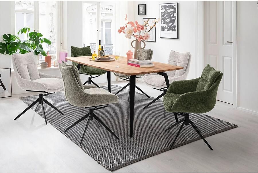 MCA furniture Eetkamerstoel Parker (2-set) draaibaar 360° draai- & schommelfunctie belastbaarheid 120 kg - Foto 4