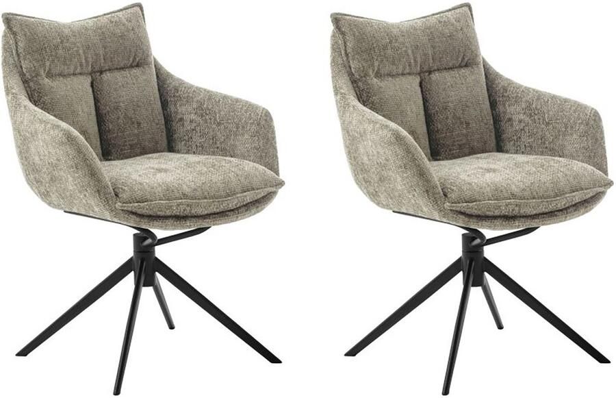 MCA furniture Eetkamerstoel Parker (2-set) draaibaar 360° draai- & schommelfunctie belastbaarheid 120 kg - Foto 4