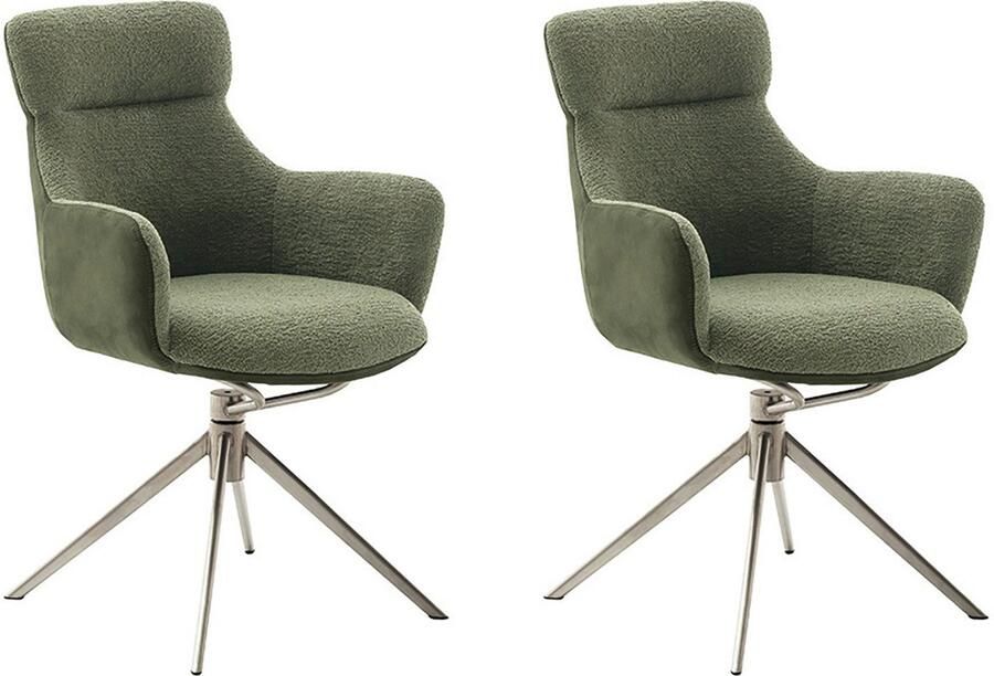 MCA furniture Eetkamerstoel Pelion (2-set) draaibaar 360° draai- & schommelfunctie zithoogte ca. 50 cm - Foto 11