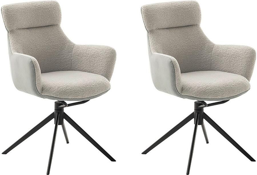 MCA furniture Eetkamerstoel Pelion (2-set) draaibaar 360° draai- & schommelfunctie zithoogte ca. 50 cm