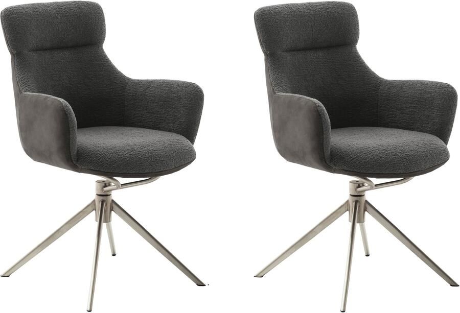 MCA furniture Eetkamerstoel Pelion (2-set) draaibaar 360° draai- & schommelfunctie zithoogte ca. 50 cm - Foto 4