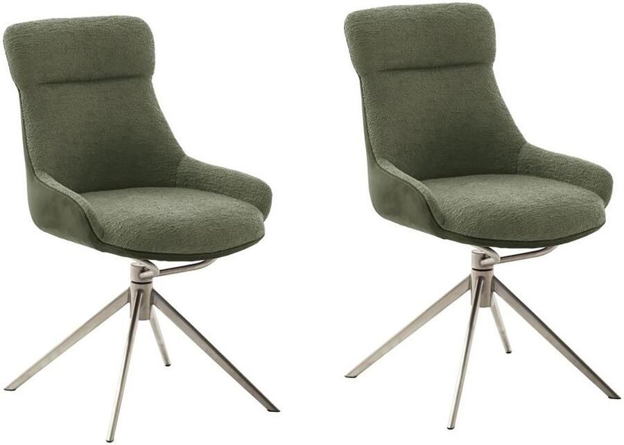 MCA furniture Eetkamerstoel Pelion (2-set) draaibaar 360° draai- & schommelfunctie zithoogte ca. 50 cm