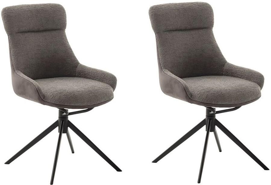 MCA furniture Eetkamerstoel Pelion (2-set) draaibaar 360° draai- & schommelfunctie zithoogte ca. 50 cm