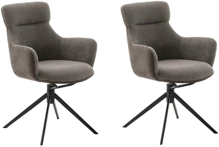 MCA furniture Eetkamerstoel Pelion (2-set) draaibaar 360° draai- & schommelfunctie zithoogte ca. 50 cm - Foto 4