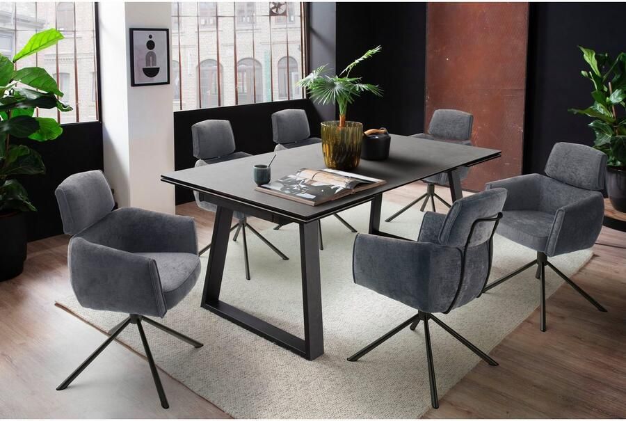 MCA furniture Eetkamerstoel Quebec (2-set) 360° draaibaar pocketvering zithoogte ca. 51 cm (set 2 stuks)